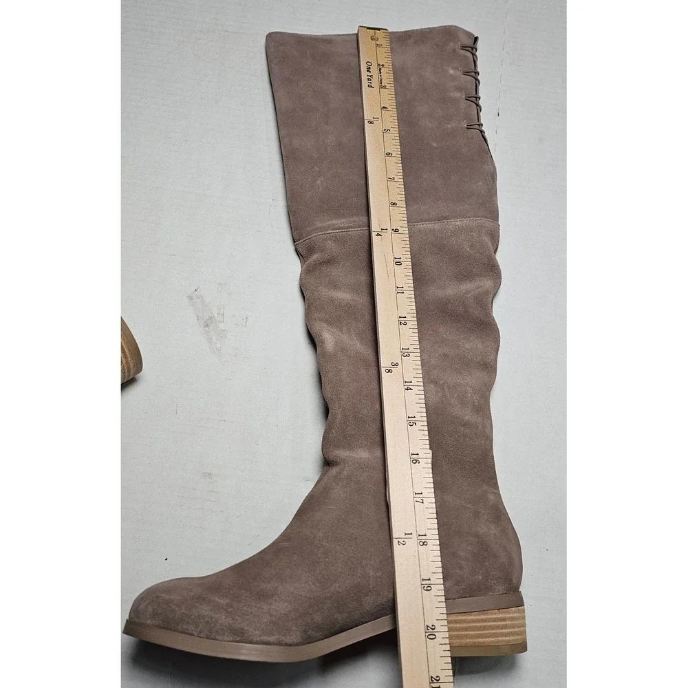 Sole Society Sonoma Over The‎ Knee Boots Women's Size 6 Mushroom Suede Size Zip